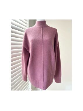 Mock Neck Dusty Rose Sweater - Women's Cozy Pullover
